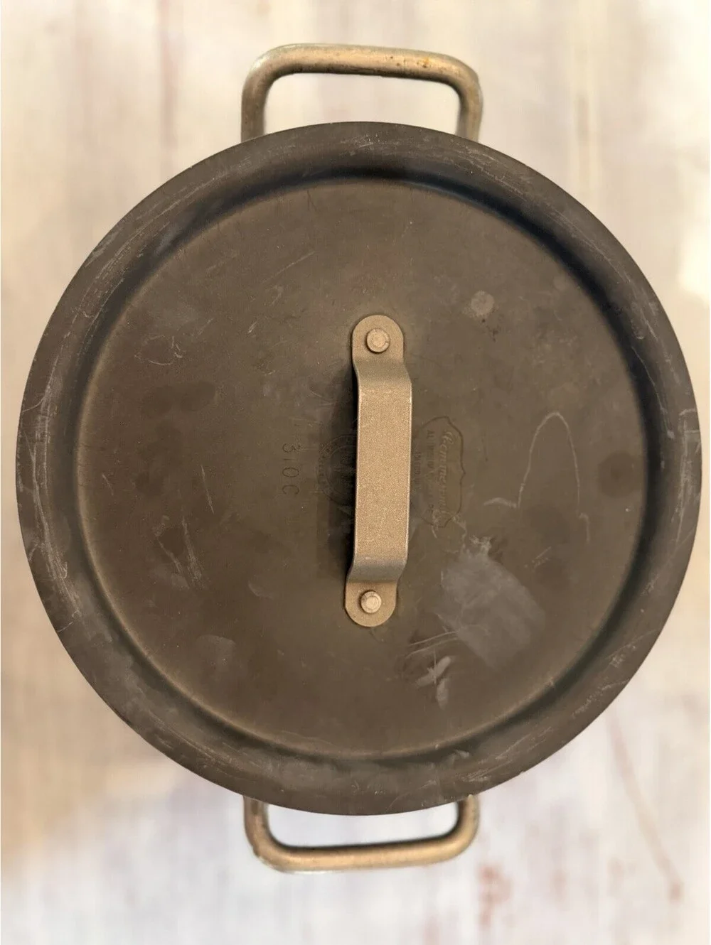 CALPHALON Commercial 8 Qt Quart Stock Pot 808 w Lid Anodized Aluminum VINTAGE OH